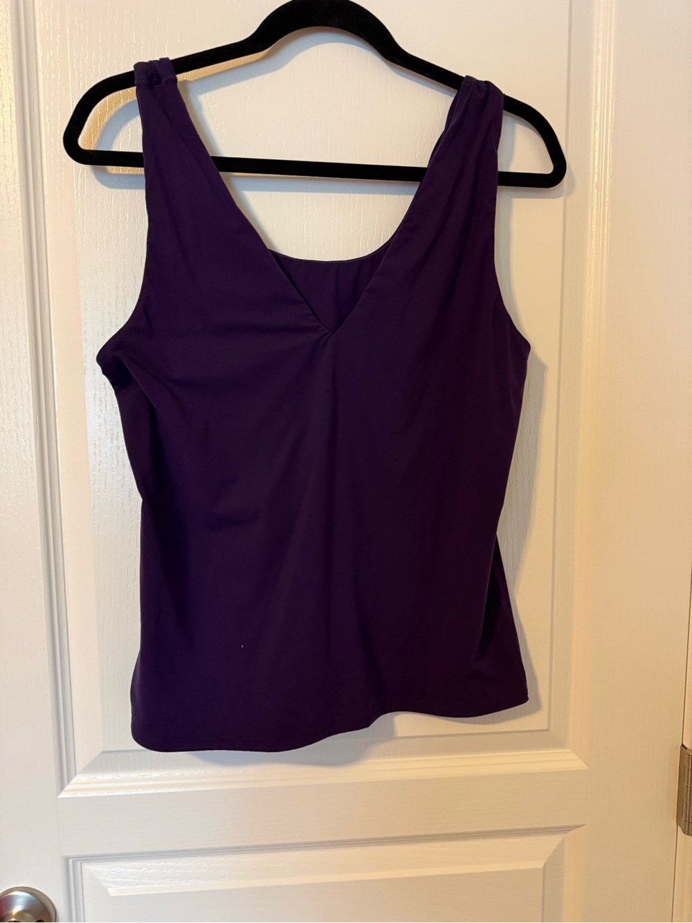 White House Black Market Sleeveless V-Neck Tank in Deep Purple